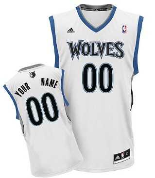 Men & Youth Customized Minnesota Timberwolves White Jersey